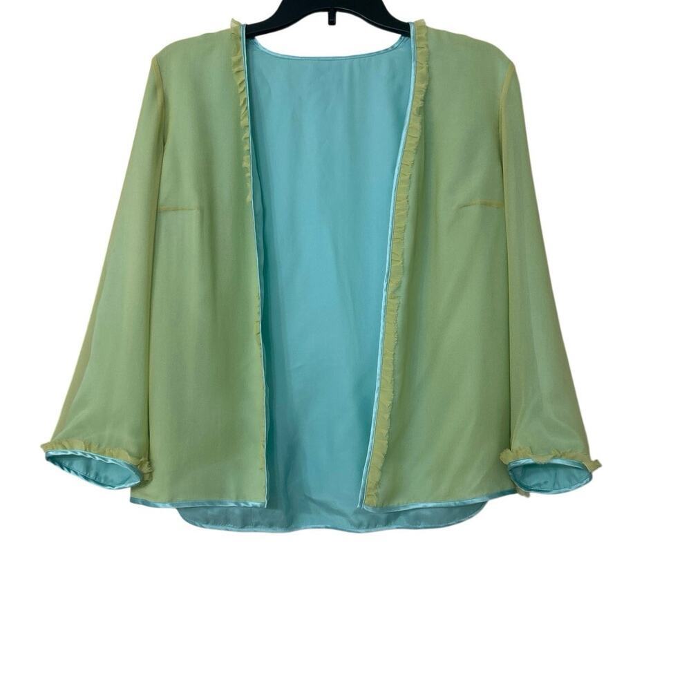 Vintage Randolph Duke Reversible Silk Open Front Jacket Resort Vacation 8